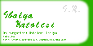 ibolya matolcsi business card